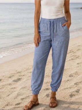 Athleta NWT Blue Retreat Linen Pants